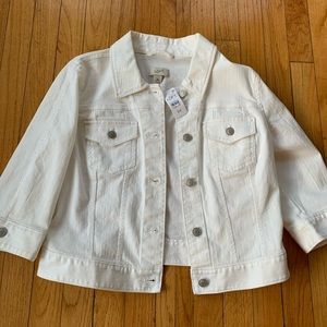 LOFT, NWT, White Jean Jacket, Medium